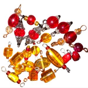22 pcs of Red & Yellow Bead Drops